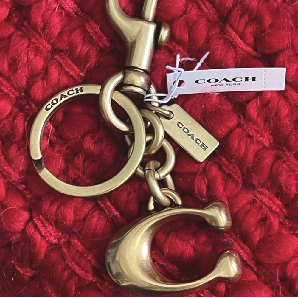 Coach Signature Split Key Ring Charm - NWTs